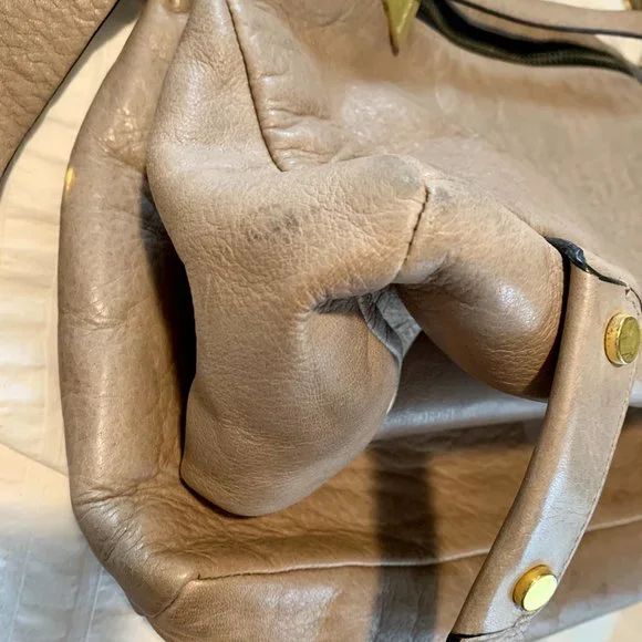 Golden Lane Soave Duo Bloomingdale’s Medium Leather Satchel Purse Bag - Picture 9 of 16